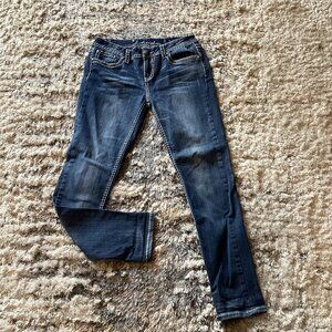 LA IDOL USA Skinny Jeans Low Rise Dark Wash Embellished Pockets Women’s 9